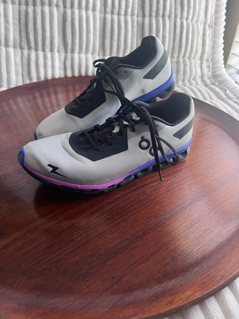 On Running Women's Sneakers in Grey with Black and colorful Details